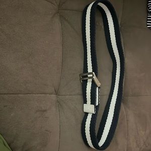 Lacoste leather belt small white/navy